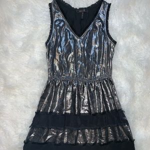 BCBG silver metallic dress